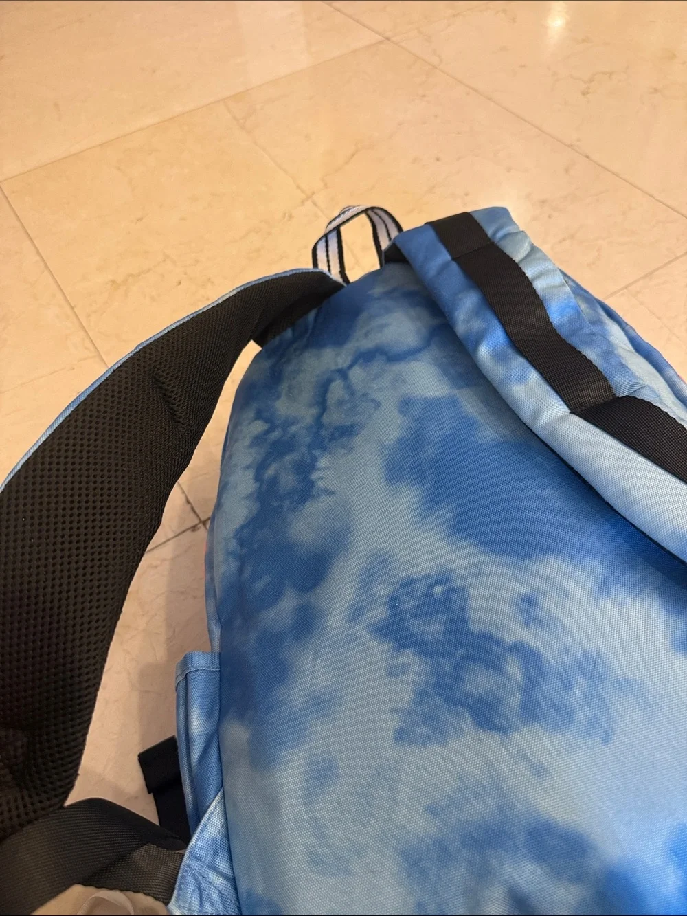 PINK Victoria's Secret Blue Tie-Dye Backpack with 'P' Patch